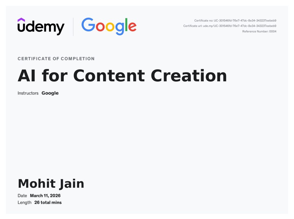 Google AI Certification for Content Creation