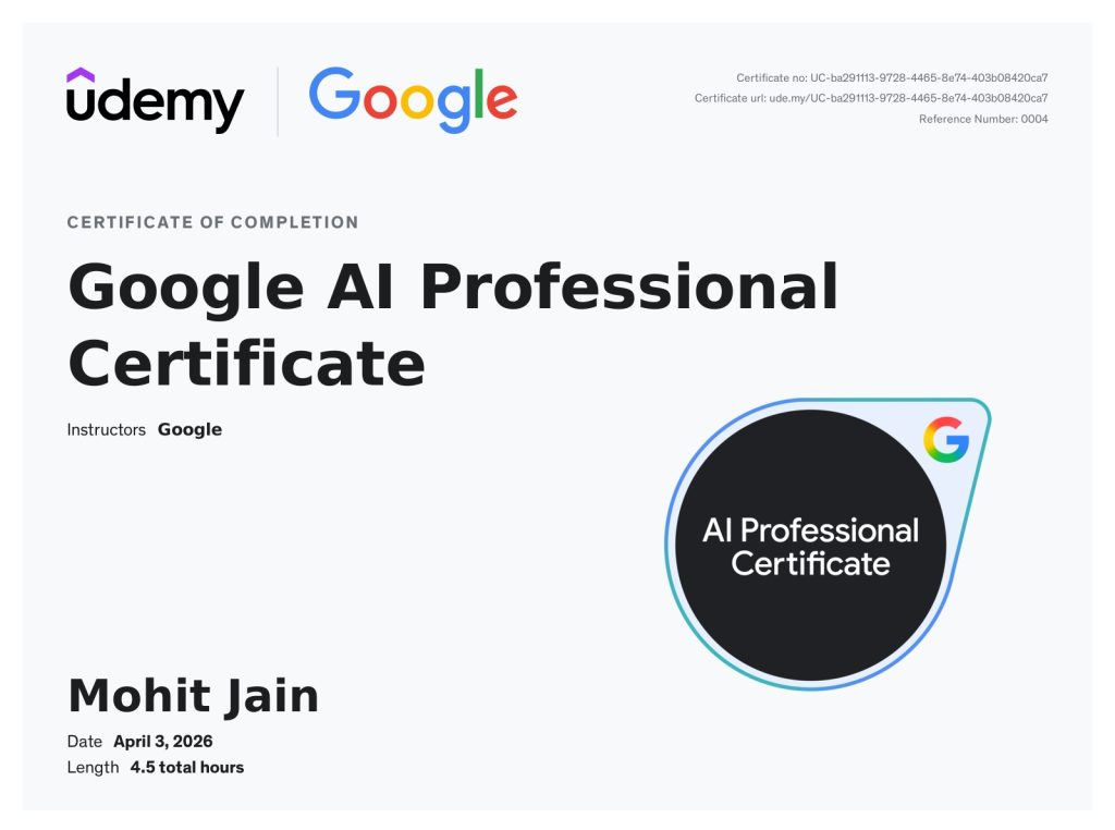 Google AI Professional Certificate